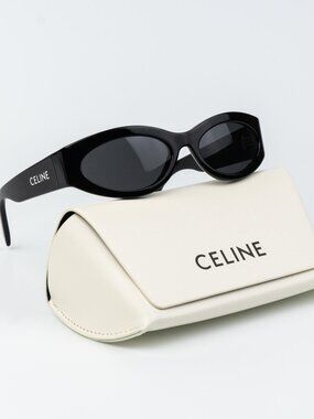 Celine Men Sunglasses Black Grey Cat Eye CL40288I MONOCHROMS 01A NEW AUTHENTIC